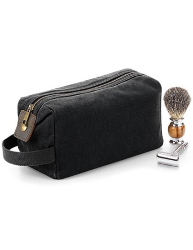 QUA-QD651-Heritage Waxed Canvas Wash Bag